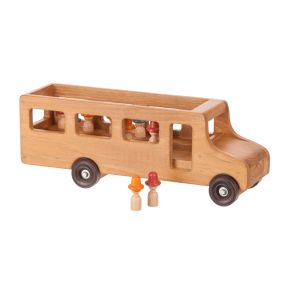 Amish Made Large Wooden Toy School Bus - Harvest