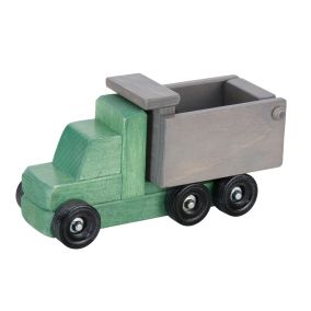 Amish Made Small Wooden Dump Truck - Green