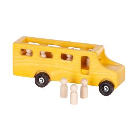 Amish Made Small Wooden Toy School Bus - Yellow