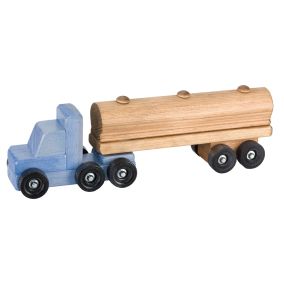 Amish Made Small Wooden Tanker Truck - Baby Blue