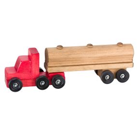 Amish Made Small Wooden Tanker Truck - Red