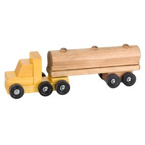 Amish Made Small Wooden Tanker Truck - Yellow