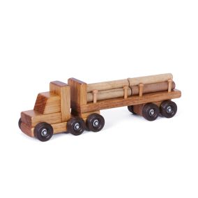 Amish Made Small Wooden Log Truck - Harvest
