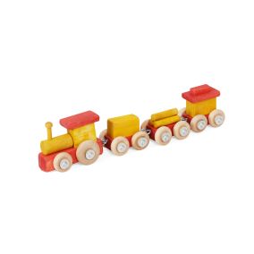 Amish Made Wooden Small Toy Train - Red & Yellow