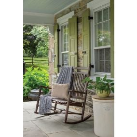 Amish Made Ash Wood Fanback Loveseat Rocker