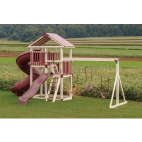 Amish Made Backyard Playstation Vinyl Swing Set Model 220