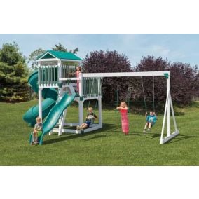 Amish Made Backyard Playstation Vinyl Swing Set Model 228