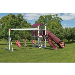 Amish Made Backyard Playstation Vinyl Swing Set Model 235