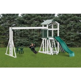 Amish Made Backyard Playstation Vinyl Swing Set Model 246