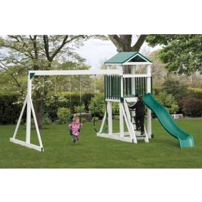 Amish Made Backyard Playstation Vinyl Swing Set Model 248