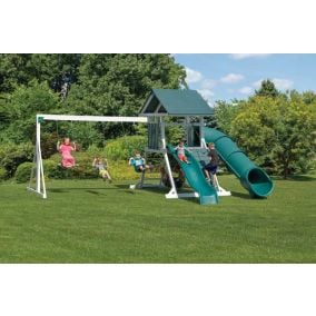 Amish Made Backyard Playstation Vinyl Swing Set Model 265