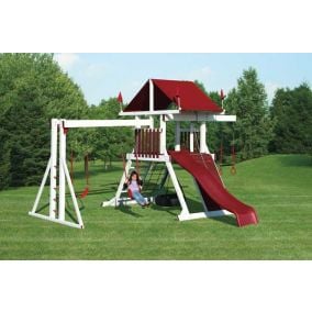 Amish Made Backyard Playstation Vinyl Swing Set Model 266