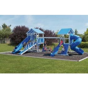 Amish Made Backyard Playstation Two Tower Vinyl Swing Set Model 278