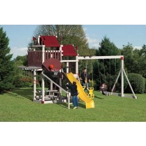 Amish Backyard Playstation Activity Center Vinyl Swing Set Model 285