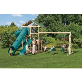 Amish Made Backyard Playstation Wooden Swing Set Model 1853