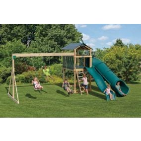 Amish Made Backyard Playstation Wooden Swing Set Model 804