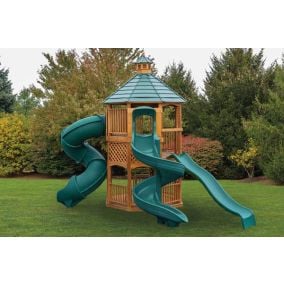 Amish Made Backyard Playstation Wooden Octagon Swing Set Model 1204