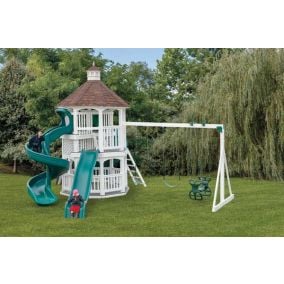 Amish Made Backyard Playstation Octagon Playhouse Vinyl Swing Set Model 219