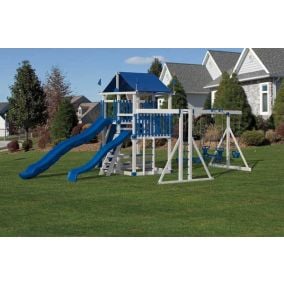 Amish Made Backyard Playstation Split Level Vinyl Swing Set Model 230