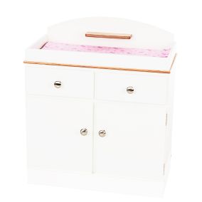 Amish Made Wooden Play Furniture Changing Table - White & Harvest