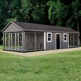 6 Run Commercial Grade Kennel - 12x36ft