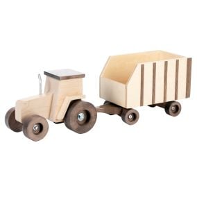 Amish Made Walnut & Maple Wooden Toy Forage Wagon