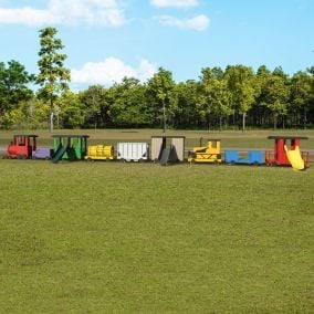 Amish Made 65ft 9 Piece Train Playground Set