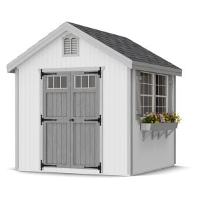 Amish Made Colonial Williamsburg Garden Shed Kit - White
