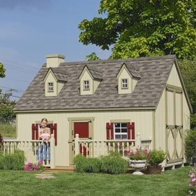 Amish Made 12x10 ft. Cape Cod Playhouse Kit with 3 Small Dormers