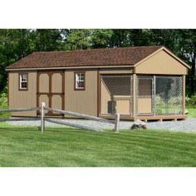 10 x 24 ft Amish Made Large Dog Kennel and Shed Combo