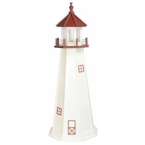 Amish Wooden Marblehead Lighthouse - White and Red