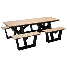 Amish Made Poly 7ft Split Bench Picnic Table