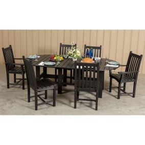 Amish Made Poly Classic 7 Piece 44” x 84” Patio Dining Table Set