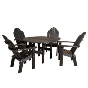 Amish Made Poly Classic 5 Piece 46” Round Patio Dining Set
