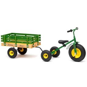 Green and Yellow Speedway Express Trike with Trailer