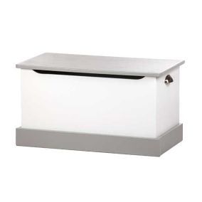 Amish Made Kid's Toy Box White with Gray Accent