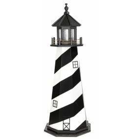Amish Wooden Cape Hatteras Lighthouse - Black and White