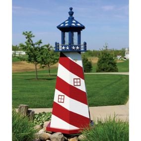 Amish Wooden Stars and Stripes Lighthouse