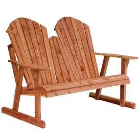 Amish Made Cedar 4' Adirondack Love Seat Bench