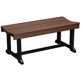 Amish Made Poly Heritage 42in Patio Bench - Tudor Brown on Black