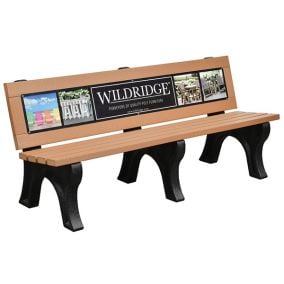 Amish Made Poly Heritage Park Bench - Cedar on Black