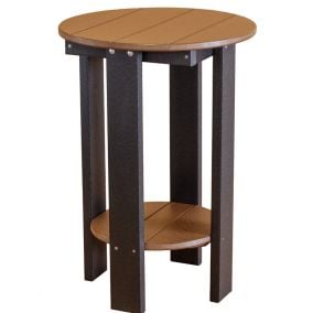 Amish Poly Balcony Table - Tudor Brown on Black