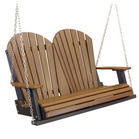 Poly Lawn Swing - Tudor Brown on Black