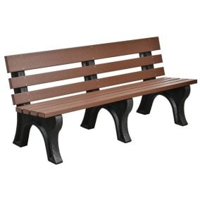 Amish Made Poly Heritage Park Bench - Tudor Brown on Black