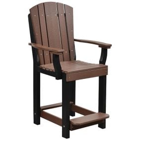 Amish Made Poly Heritage Counter Height Patio Chair - Tudor Brown on Black