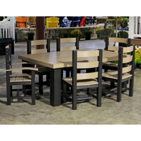 Amish Made Outdoor 7 Piece Poly Contemporary Table Set