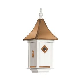 Amish Made PVC Castle Birdhouse-Pineapple Emblem with Copper Roof