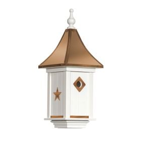 Amish Made PVC Castle Birdhouse-Star Emblem with Copper Roof