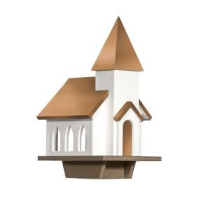Amish Made PVC Chapel Bird Feeder with Copper Roof