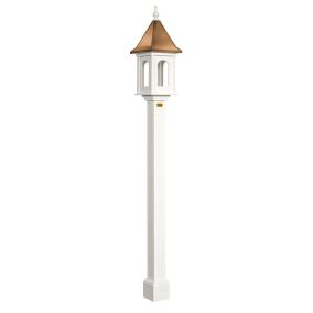 Amish Made PVC Victorian Bird Feeder with Copper Roof and Post